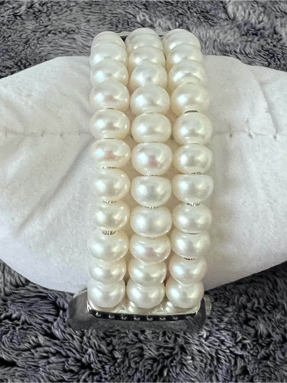Vintage Honora Cultured Triple Strand Freshwater Pearl Cuff Watch NWOT